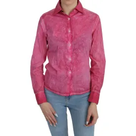 Chic Pink Cotton Polo Blouse by Ermanno Scervino